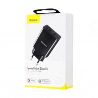 Сетевое зарядное устройство Baseus Speed 10.5W 2USB mini (black)